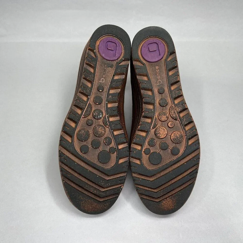 Bionica Women's Size 7 Grinnell Brown Leather Wedge Slip On‎ Shoes